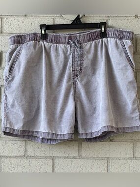 Katin Men’s Swim Trunks XL Washed Purple Gray Drawstring Lined Swim Surf Shorts